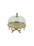 Glasglocke mit Schleife "Darla" Gold