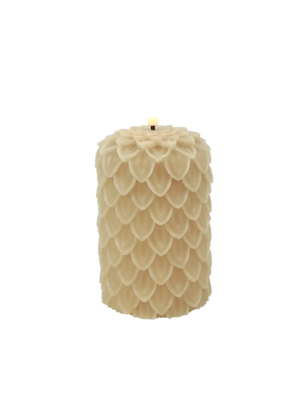 LED-Kerze Tannenzapfen "Lyon" Beige