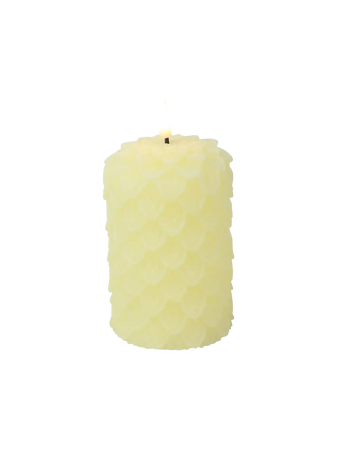 LED-Kerze Tannenzapfen "Lyon" Creme