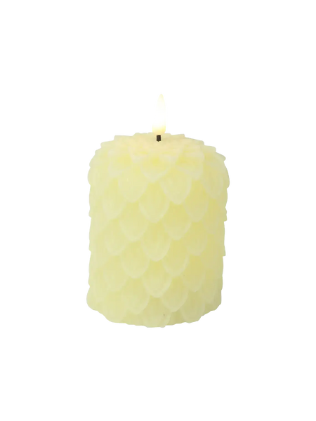 LED-Kerze Tannenzapfen "Lyon" Creme
