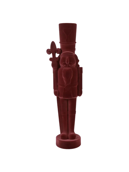 Samt-Nussknacker mit Stiel "King" Bordeaux