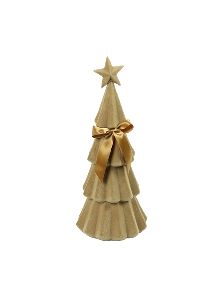 Samt-Weihnachtsbaum "Connor" Hellbraun