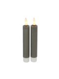 LED-Tafelkerze rustikal 2er-Set "Lyon" Grau