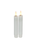 LED-Tafelkerze rustikal 2er-Set "Lyon" Weiß