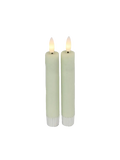 LED-Tafelkerze rustikal 2er-Set "Lyon" Creme