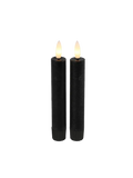 LED-Tafelkerze rustikal 2er-Set "Lyon" Schwarz