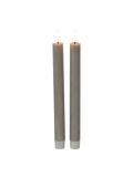 LED-Tafelkerze rustikal 2er-Set "Lyon" Grau
