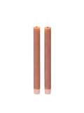 LED-Tafelkerze rustikal 2er-Set "Lyon" Rosa