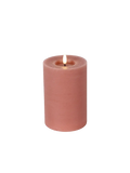 LED-Stumpenkerze rustikal Ø 10 cm "Lyon" Rosa