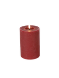LED-Stumpenkerze rustikal Ø 10 cm "Lyon" Rot