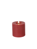 LED-Stumpenkerze rustikal Ø 10 cm "Lyon" Rot