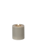 LED-Stumpenkerze rustikal Ø 7,5 cm "Lyon" Grau