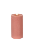 LED-Stumpenkerze rustikal Ø 7,5 cm "Lyon" Rosa