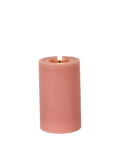 LED-Stumpenkerze rustikal Ø 7,5 cm "Lyon" Rosa