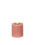 LED-Stumpenkerze rustikal Ø 7,5 cm "Lyon" Rosa