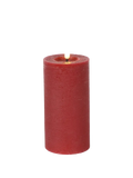 LED-Stumpenkerze rustikal Ø 7,5 cm "Lyon" Rot