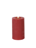 LED-Stumpenkerze rustikal Ø 7,5 cm "Lyon" Rot