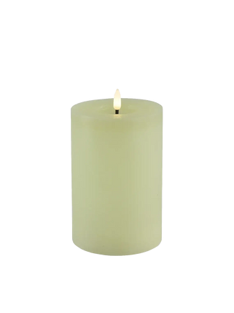 LED-Stumpenkerze rustikal Ø 10 cm "Lyon" Creme