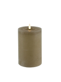 LED-Stumpenkerze rustikal Ø 10 cm "Lyon" Beige