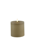 LED-Stumpenkerze rustikal Ø 10 cm "Lyon" Beige
