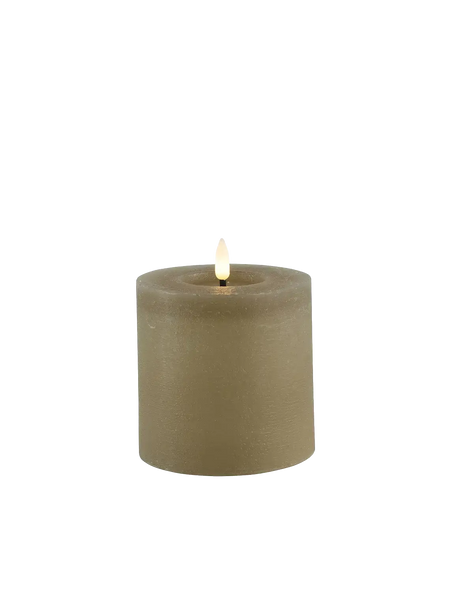 LED-Stumpenkerze rustikal Ø 10 cm "Lyon" Beige