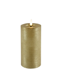 LED-Stumpenkerze rustikal Ø 7,5 cm "Lyon" Gold