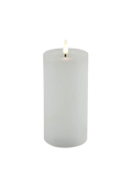 LED-Stumpenkerze rustikal Ø 7,5 cm "Lyon" Weiß