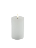 LED-Stumpenkerze rustikal Ø 7,5 cm "Lyon" Weiß