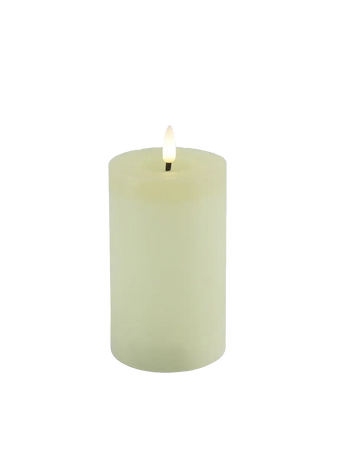 LED-Stumpenkerze rustikal Ø 7,5 cm "Lyon" Creme