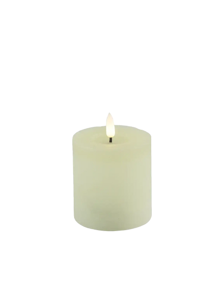 LED-Stumpenkerze rustikal Ø 7,5 cm "Lyon" Creme
