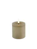 LED-Stumpenkerze rustikal Ø 7,5 cm "Lyon" Beige