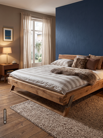 Doppelbett Eiche Rustik, Eiche Massivholz - natur geölt, 180cm Betten LIVING Collection