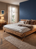 Doppelbett Eiche Rustik, Eiche Massivholz - natur geölt, 180cm Betten LIVING Collection