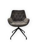 Stuhl | Dreh-Stuhl - Esszimmerstuhl | "Velvet Fleurs" – Grau - von LIVING online kaufen bei LIVINGforme.