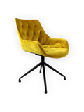 Stuhl | Dreh-Stuhl - Esszimmerstuhl | "Velvet Fleurs" – Gelb - von LIVING online kaufen bei LIVINGforme.