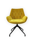 Stuhl | Dreh-Stuhl - Esszimmerstuhl | "Velvet Fleurs" – Gelb - von LIVING online kaufen bei LIVINGforme.