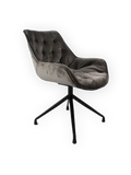Stuhl | Dreh-Stuhl - Esszimmerstuhl | "Velvet Fleurs" – Grau - von LIVING online kaufen bei LIVINGforme.