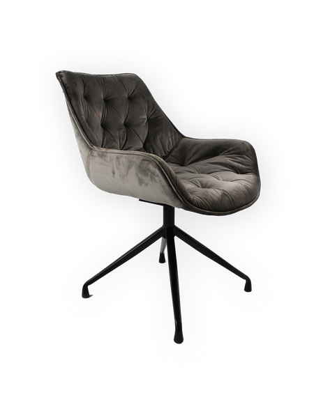 Stuhl | Dreh-Stuhl - Esszimmerstuhl | "Velvet Fleurs" – Grau - von LIVING online kaufen bei LIVINGforme.