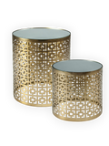 Beistelltische | 2er-Set Beistelltische Mirror, Metall, Spiegeglas - gold - von LIVING online kaufen bei LIVINGforme.
