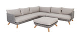 Lounge | Outdoor Ecklounge Ego mit Hocker/Tisch, Wicker - beige, grau - von LIVING Collection online kaufen bei LIVINGforme.