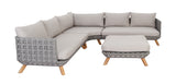 Lounge | Outdoor Ecklounge Ego mit Hocker/Tisch, Wicker - beige, grau - von LIVING Collection online kaufen bei LIVINGforme.