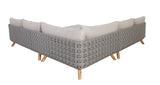 Lounge | Outdoor Ecklounge Ego mit Hocker/Tisch, Wicker - beige, grau - von LIVING Collection online kaufen bei LIVINGforme.