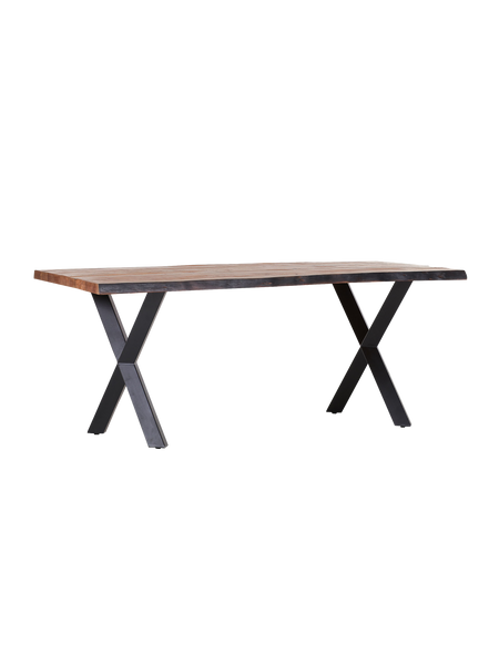 Esstisch | Esstisch | Rock-X Hardline aus Akazie mit Baumkante auf Metallbeinen - von LIVING online kaufen bei LIVINGforme.