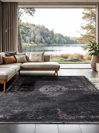 Teppich Rechteckig | Fading World – Mineral Black Teppich | Art.-Nr. 8263 - von Louis de Poortere online kaufen bei LIVINGforme.