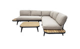 Lounge | Outdoor Ecklounge Hampton mit Tisch, Aluminium, Akazie - natur, grau, anthrazit - von LIVING Collection online kaufen bei LIVINGforme.
