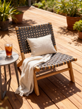 Gartenstuhl | Gartensessel, Outdoor Lounge Chair Minu, Rattan - anthrazit, braun, light-teak - von LIVING Collection online kaufen bei LIVINGforme.