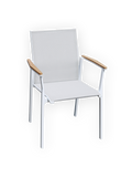 Gartenstuhl | Gartenstuhl Atlantik, Aluminium, weiß, teak, natur - von LIVING online kaufen bei LIVINGforme.