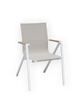 Gartenstuhl | Gartenstuhl Atlantik, Aluminium - pur-weiß, teak, natur - von LIVING online kaufen bei LIVINGforme.