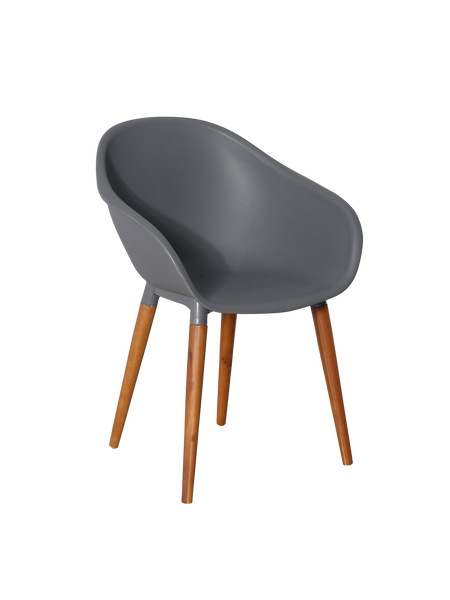 Gartenstuhl | Gartenstuhl Fred, Kunststoffschale - grau, natur - von LIVING Collection online kaufen bei LIVINGforme.