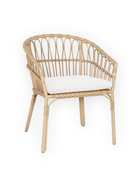 Gartenstuhl | Gartenstuhl Kai mit Sitzkissen, Rattan - weiß - von LIVING Collection online kaufen bei LIVINGforme.